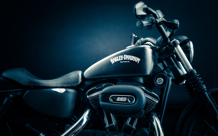 4k, Harley-Davidson Iron 883, 2017 bikes, superbikes, Harley-Davidson