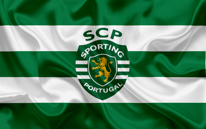 Download wallpapers Sporting, football club, Lisbon, Portugal, emblem
