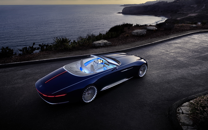mercedes-benz vision maybach 6, cabriolet, concept, 2017, ansicht von oben, luxus-autos, mercedes