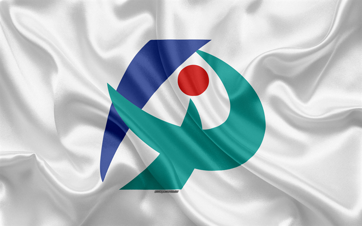Bandera de Iga, 4k, ciudad del jap&#243;n, de seda textura, Iga bandera, Jap&#243;n, japon&#233;s ciudades, arte, Asia, en la Prefectura de Mie, Iga