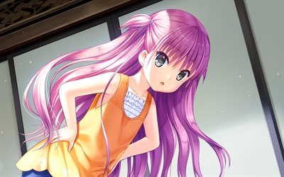 Aihara Umi, manga, art, purple hair, Summer Pockets