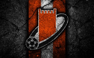 4k, Ajman FC, con el emblema de la Liga de EMIRATOS &#225;rabes unidos, el f&#250;tbol, club de f&#250;tbol, EMIRATOS &#225;rabes unidos, logotipo, Ajman, creativo, asfalto, la textura, el FC Ajman