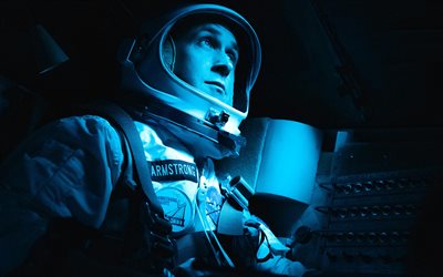 4k, Neil Armstrong, Primeiro Homem, cartaz, 2018 filme, drama, arte, Ryan Gosling