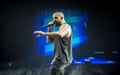 Drake, 2018, konser, Kanadalı rap&#231;i, 4k, sahne, Aubrey Drake Graham, sahnede Drake