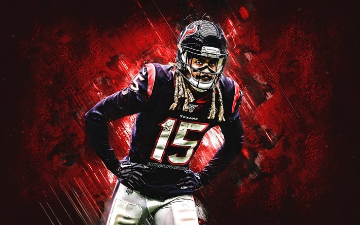 Will Fuller, Houston Texans, NFL, American football, red stone background, portrait, National Football League