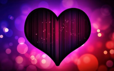 purple heart, abstract hearts, artwork, hearts patterns, love concepts, purple hearts background, abstract art, background with hearts