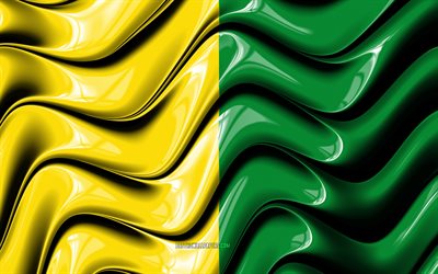 Caldas Flag, 4k, Departments of Colombia, South America, Day of Caldas, Flag of Caldas, 3D art, Caldas, colombian departments, Caldas 3D flag, Colombia