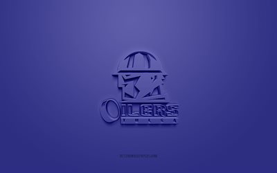 Tulsa Oilers, creative 3D logo, blue background, ECHL, 3d emblem, American Hockey Club, Oklahoma, USA, 3d art, hockey, Tulsa Oilers 3d logo