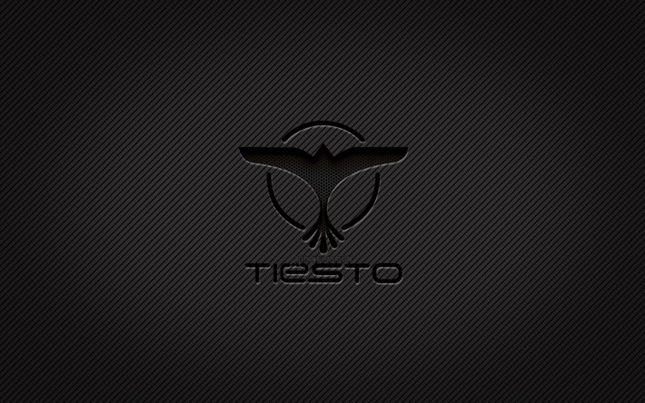 Tiesto -hiililogo, 4k, Tijs Michiel Verwest, grunge -taide, hiilitausta, luova, Tiesto -musta logo, DJ Tiesto -logo, hollantilaiset DJ: t, Tiesto -logo, DJ Tiesto