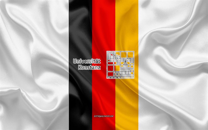 Emblema dell&#39;Universit&#224; di Costanza, bandiera tedesca, logo dell&#39;Universit&#224; di Costanza, Costanza, Germania, Universit&#224; di Costanza