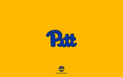 Pittsburgh Panthers, sarı arka plan, Amerikan futbol takımı, Pittsburgh Panthers amblemi, NCAA, Pittsburgh, ABD, Amerikan Futbolu, Pittsburgh Panthers logosu