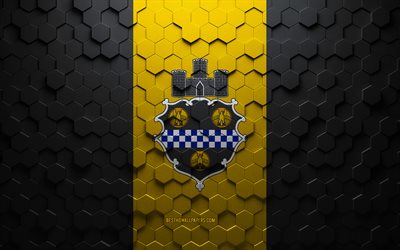 Flag of Pittsburgh, Pennsylvania, Honeycomb Art, Pittsburgh Hexagons Flag, Pittsburgh, Zd Hexagons Art, Pittsburgh Flag