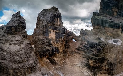 vuoret, kivi&#228;, mountain maisema, Alpeilla, Dolomiittien, Tofana di Rozes, Via Ferrata