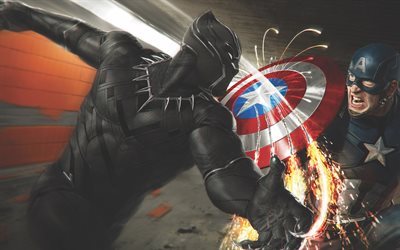 Captain America Vs Black Panther, slaget, superhj&#228;lte
