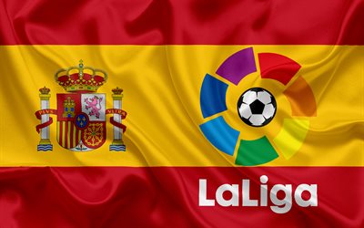 La Liga, emblem, logo, Spain, flag of Spain, soccer championship