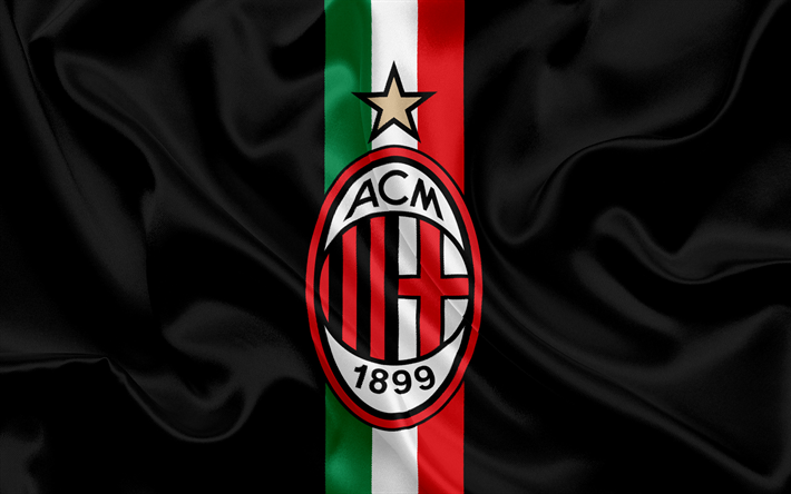 Milan, Italy, football club, Serie A, Italian football, emblem of Milan, logo
