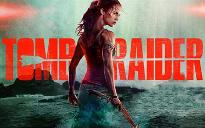 4k, Tomb Raider, poster, 2018 movie, Alicia Vikander