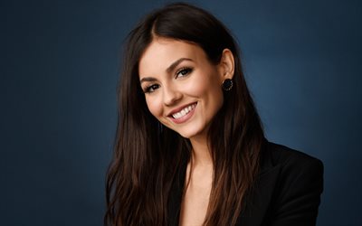 Victoria Justice, smile, portrait, woman in jacket, american actress, beautiful woman