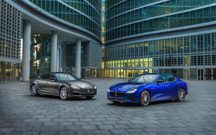 Maserati Ghibli, 4k, 2018 arabalar, l&#252;ks arabalar, İtalyan otomobil, Maserati