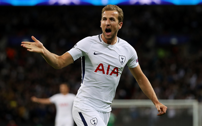 Harry Kane, 4k, les footballeurs, les Tottenhan, le football, Premier League