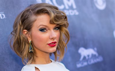 Taylor Swift, portrait, make-up, white dress, American singer