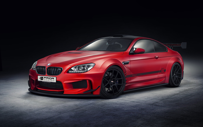 Prior-Design, tuning, BMW 6-Series Coupe, german cars, BMW M6, red M6, BMW