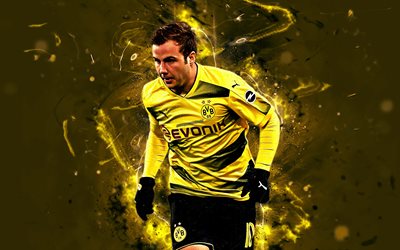 Mario Gotze, futebolista alem&#227;o, O Borussia Dortmund FC, futebol, Gotze, BVB, Bundesliga, luzes de neon