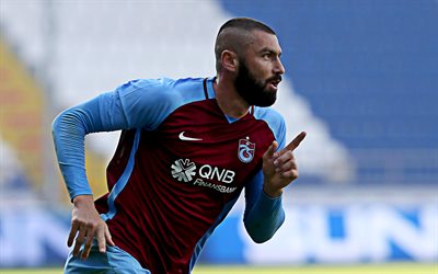 Burak Yılmaz, Trabzonspor, Turkish football player, forward, portrait, football match, Turkey