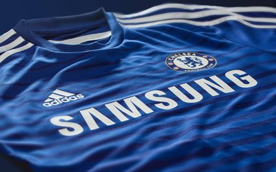 Chelsea FC, mavi T-shirt, logo, amblem, Premier Lig, İngiltere, İngiliz Futbol Kul&#252;b&#252;