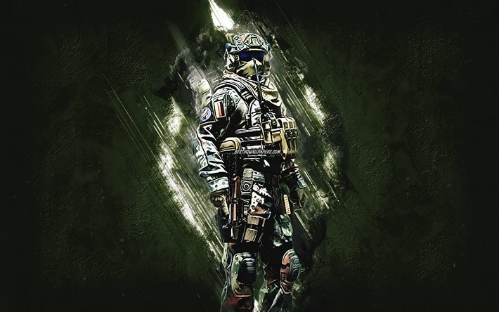 KSK, agente CSGO, Kommando Spezialkrafte, Counter-Strike Global Offensive, sfondo in pietra verde, Contro-Strike, personaggi CSGO