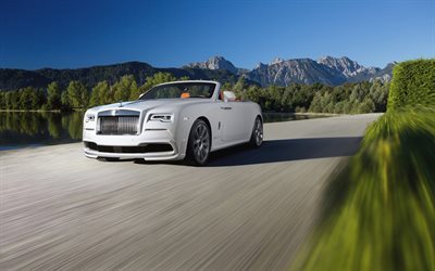 Rolls-Royce Dawn, 2016, valkoinen Rolls-Royce, luksusautojen, avoauto, Spofec