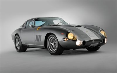 Ferrari 275 GTB, 1964 Italian classic cars, vintage cars, silver sports car, Ferrari