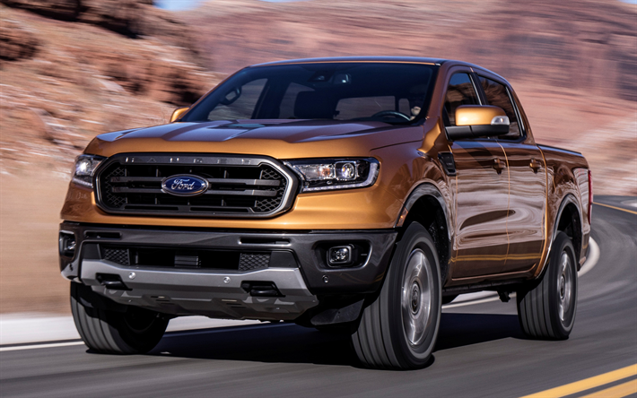 ford ranger, 2019, amerikanischen suv -, pickup -, bronze-ranger, ford, 4k