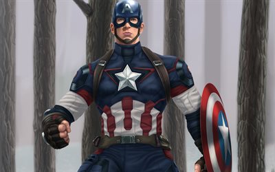 Captain America, super-h&#233;ros, de l&#39;art, de Marvel Comics
