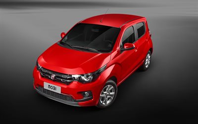 Fiat Mobi, 2018, red hatchback, new cars, Fiat