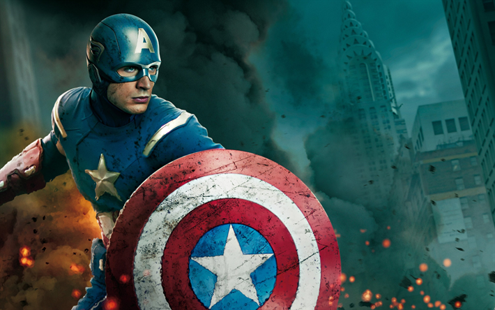 Kapteeni Amerikka, Supersankari, kilpi, Chris Evans, Marvel Comics