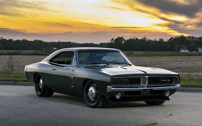 Ringbrothers Dodge Charger Desertor, 4k, 1969 coches, coches del m&#250;sculo, retro cars, Dodge Charger, Dodge