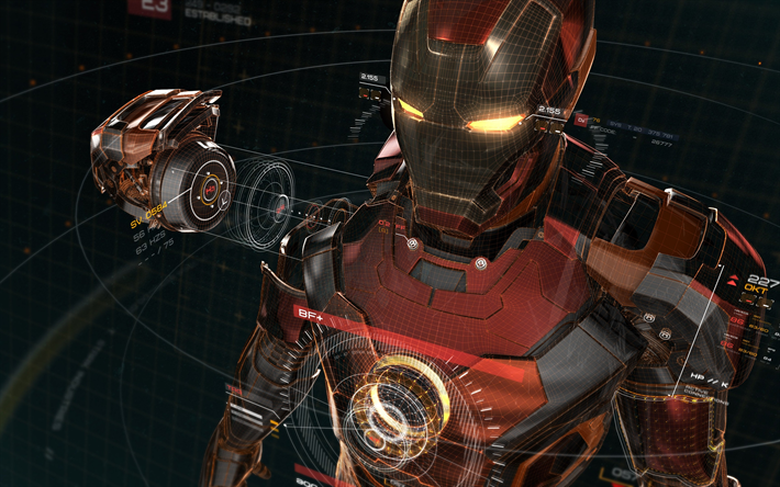 Iron Man, 4k, supersankareita, digitaalista taidetta, Marvel Comics, IronMan