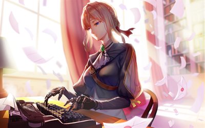 Violet Evergarden, manga, typewriter, anime characters