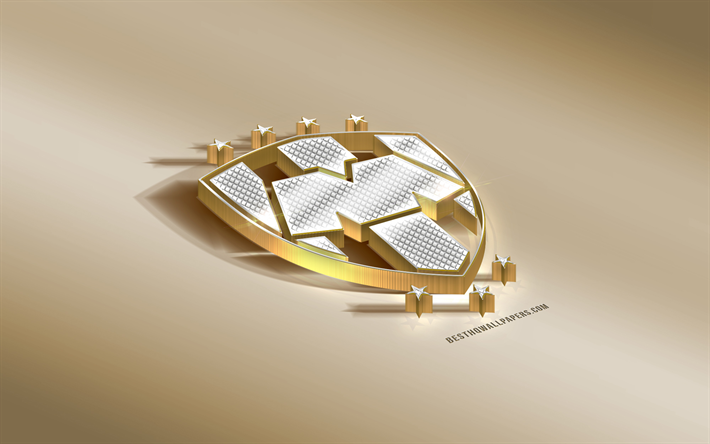 CF Monterrey, Meksikon football club, golden hopea logo, Monterrey, Meksiko, Liga MX, 3d kultainen tunnus, luova 3d art, jalkapallo