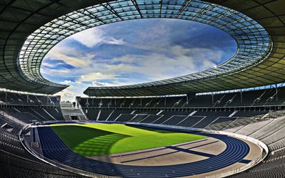 Berlin Olimpiyat Stadyumu, Alman Futbol Stadyumu, Hertha BSC Stadyumu, Futbol sahası, Charlottenburg-Wilmersdorf, Berlin, Almanya