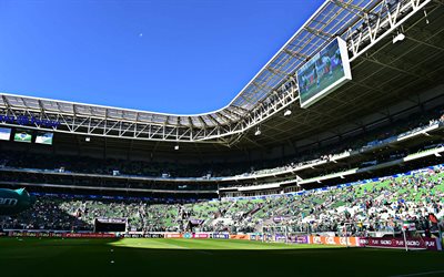 Palmeirasスタジアム, tribunes, アリアンツ公園, 試合, サッカー, 体育館アリーナ, サッカースタジアム, Palmeirasアリーナ, ブラジル, 場合はヤシの木, ブラジルのスタジアム