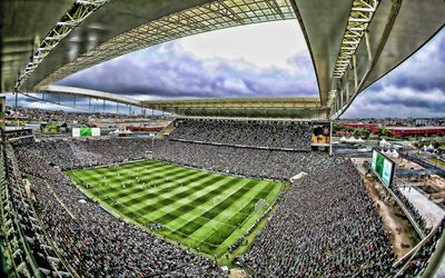 Arena Corinthians, match, Corinthians Stadium, soccer, Serie A, full stadium, Sport Club Corinthians Paulista, Brazil, brazilian stadiums