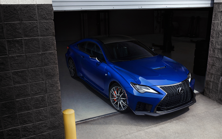 2020, Lexus RC F, blue urheilu coupe, uusi sininen RC F, japanilainen urheiluautoja, ulkoa, Lexus