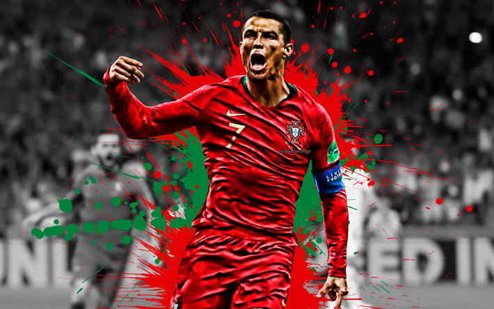Cristiano Ronaldo, CR7, Portugal fotboll, fotbolls-star, m&#229;l, Portugisiska fotbollsspelare, fotboll, Portugal f&#228;rger, Ronaldo