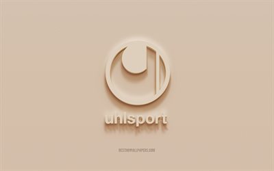 Uhlsport logosu, kahverengi sıva arka plan, Uhlsport 3d logosu, markalar, Uhlsport amblemi, 3d sanat, Uhlsport
