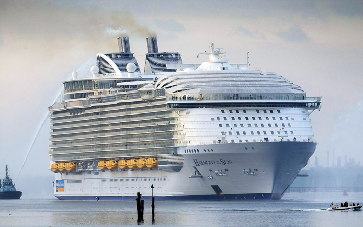 Harmony of the Seas, cruise liner, luxury ship, seaport, passenger liner, Caribbean Sea