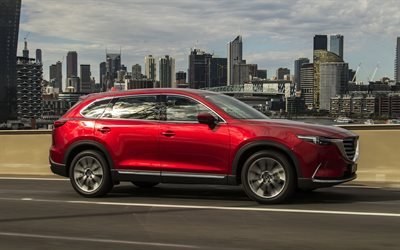 Mazda CX-9, 2017, 4k, le nouveau SUV rouge CX-9, Japonais voitures, Mazda