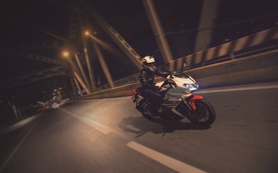 4k, Benelli 302R, noite, 2018 motos, sportbikes, piloto, Benelli