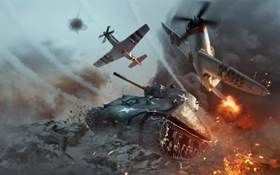 War Thunder, M4 Sherman, online game, war, American tank, World War II, tank